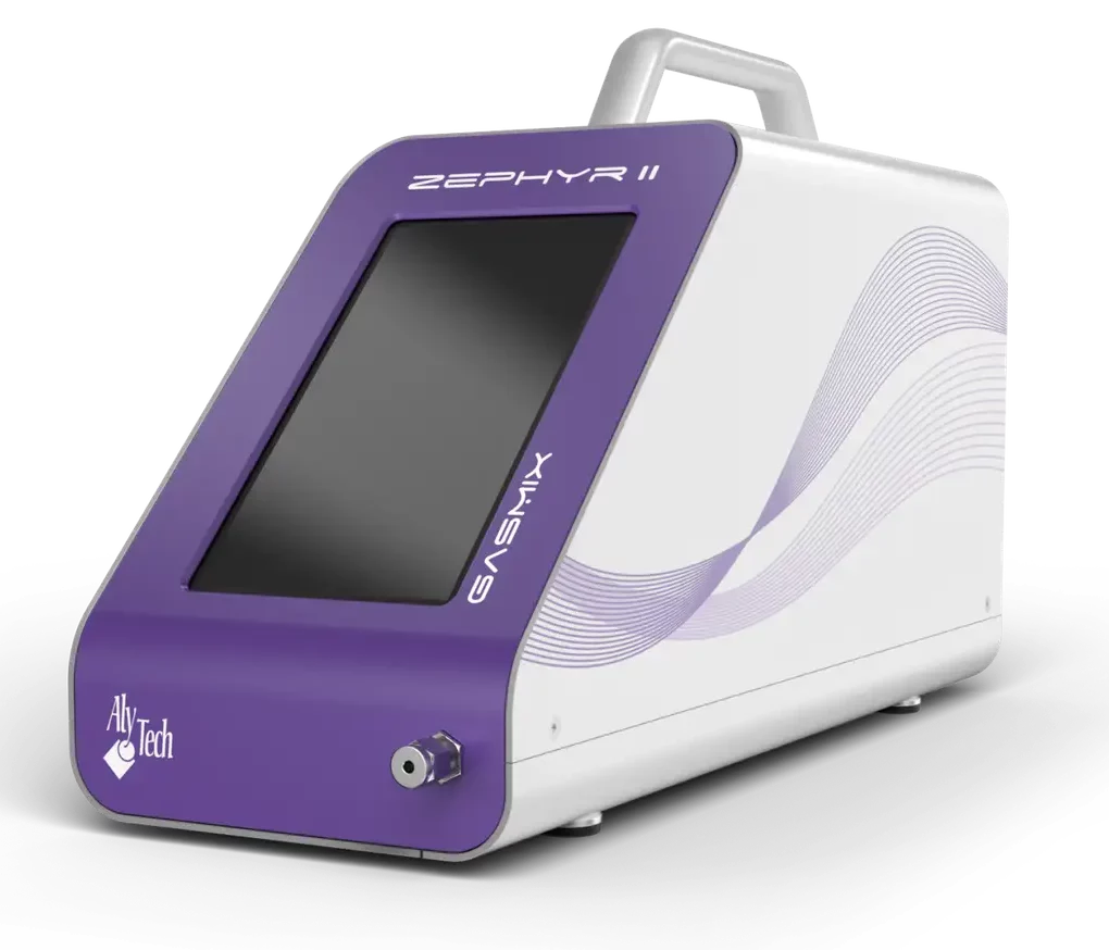   Zephyr II est un mélangeur de gaz compact tout-en-un avec deux canaux pour les tâches d'étalonnage de routine.